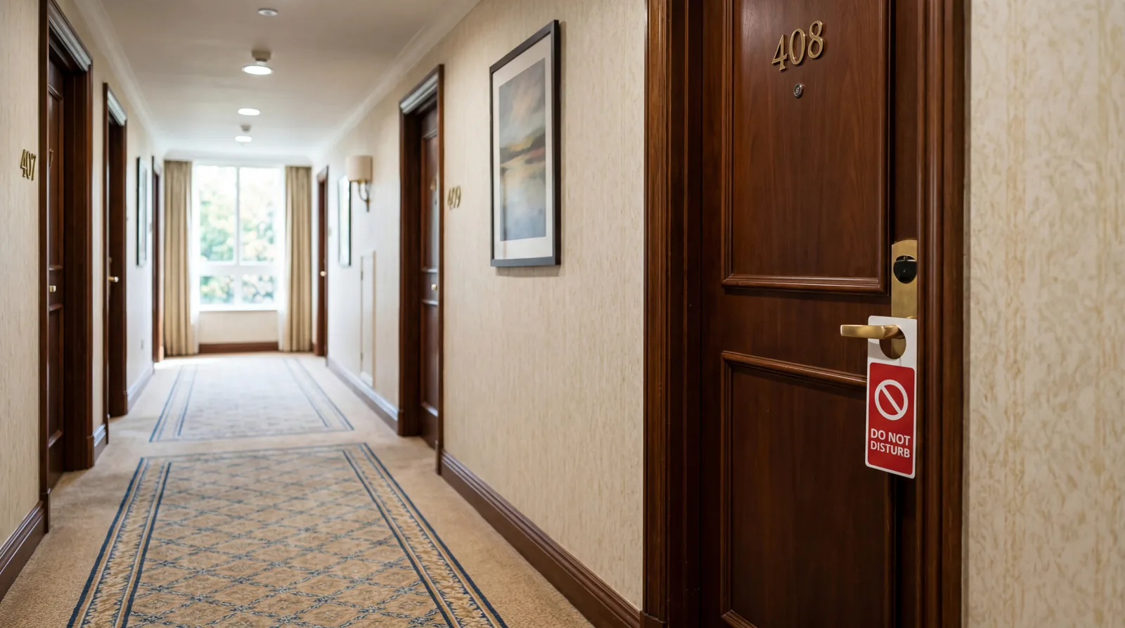 Hotel hallway with a 